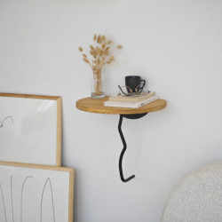Estante de pared Leo Negro Roble Practica Hogar