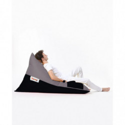 Puf de jardín Pyramid Large Double Color Bed Humo Negro Practica Hogar