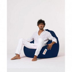Puf de jardín Premium XXL Azul Oscuro Practica Hogar