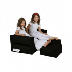 Puf de jardín Kids Double Seat Negro Practica Hogar