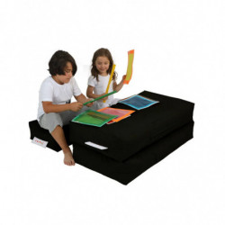 Puf de jardín Kids Double Seat Negro Practica Hogar