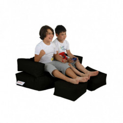 Puf de jardín Kids Double Seat Negro Practica Hogar