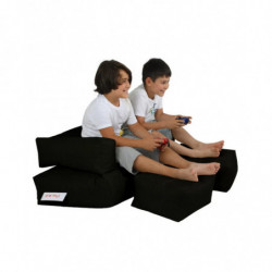 Puf de jardín Kids Double Seat Negro Practica Hogar