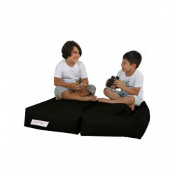 Puf de jardín Kids Double Seat Negro Practica Hogar
