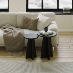 Juego de mesa de centro Mushroom 2 Negro Practica Hogar