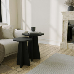 Juego de mesa de centro Mushroom 2 Negro Practica Hogar