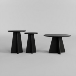 Juego de mesa de centro Mushroom 2 Negro Practica Hogar