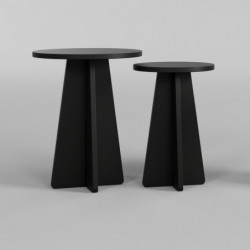 Juego de mesa de centro Mushroom 2 Negro Practica Hogar