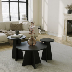 Juego de mesa de centro Mushroom 3 Negro Practica Hogar