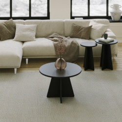 Juego de mesa de centro Mushroom 3 Negro Practica Hogar