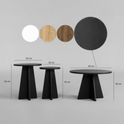 Juego de mesa de centro Mushroom 3 Negro Practica Hogar