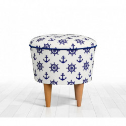 Puff Cunda Azul Blanco Practica Hogar