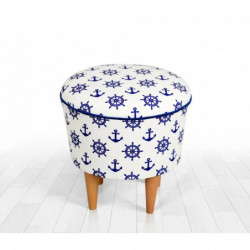 Puff Cunda Azul Blanco Practica Hogar