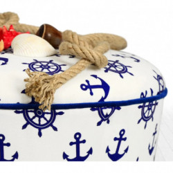 Puff Cunda Azul Blanco Practica Hogar