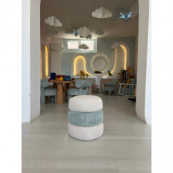 Puff Miniboum Azul Blanco Practica Hogar
