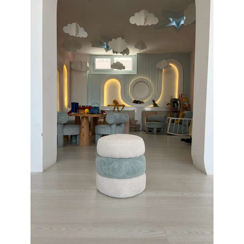 Puff Miniboum Azul Blanco Practica Hogar Puff Miniboum Azul Blanco Practica Hogar