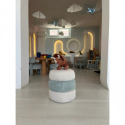 Puff Miniboum Azul Blanco Practica Hogar