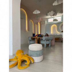 Puff Miniboum Azul Blanco Practica Hogar