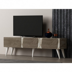 Mueble TV Veas Mármol Nogal Practica Hogar