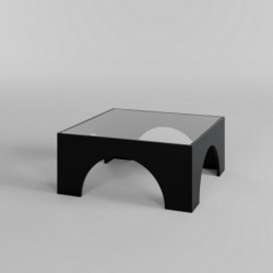Mesa de centro Seine Negro Transparente Practica Hogar