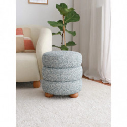 Puff Boumy Wood Azul Gris Practica Hogar