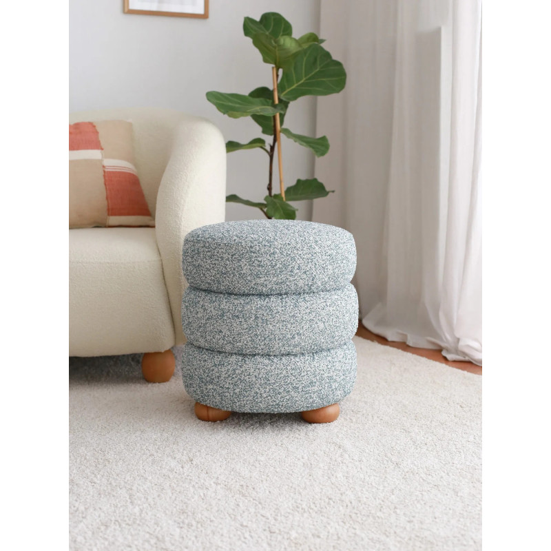 Puff Boumy Wood Azul Gris Practica Hogar Puff Boumy Wood Azul Gris Practica Hogar