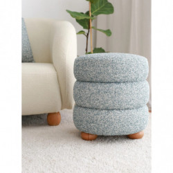 Puff Boumy Wood Azul Gris Practica Hogar
