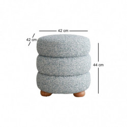 Puff Boumy Wood Azul Gris Practica Hogar