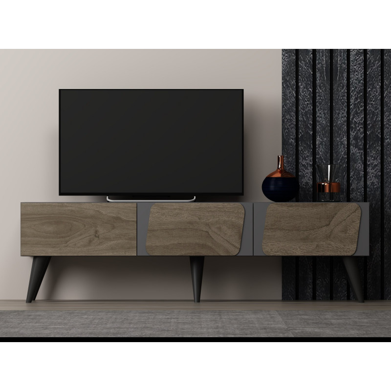 Mueble TV Veas Antracita Nogal Practica Hogar Mueble TV Veas Antracita Nogal Practica Hogar