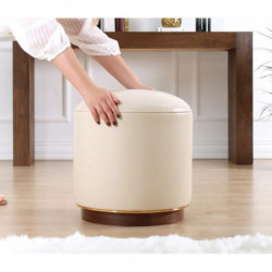 Puff Milotte Crema Practica Hogar