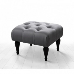 Puff Floral Gris Practica Hogar