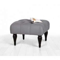 Puff Floral Gris Practica Hogar
