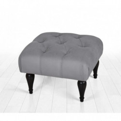 Puff Floral Gris Practica Hogar