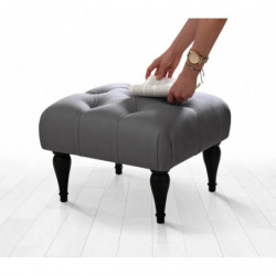 Puff Floral Gris Practica Hogar