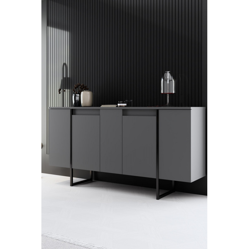 Aparador Luxe Antracita Negro Practica Hogar Aparador Luxe Antracita Negro Practica Hogar