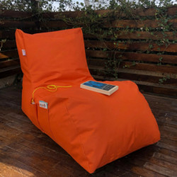 Puff Bean Bag Daybed Naranja Practica Hogar