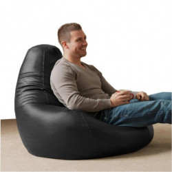 Puff Bean Bag Deri Armut Negro Practica Hogar