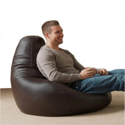 Puff Bean Bag Deri Armut Marrón Practica Hogar