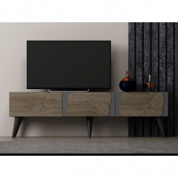Mueble TV Veas Antracita Nogal Practica Hogar