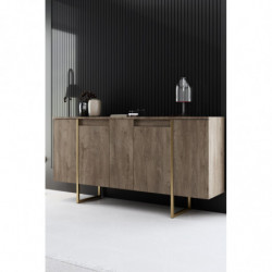 Aparador Luxe Nogal Oro Practica Hogar