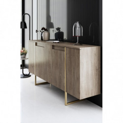 Aparador Luxe Nogal Oro Practica Hogar