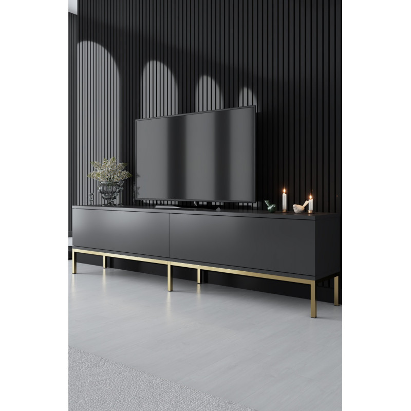 Mueble TV Lord Antracita Oro Practica Hogar Mueble TV Lord Antracita Oro Practica Hogar