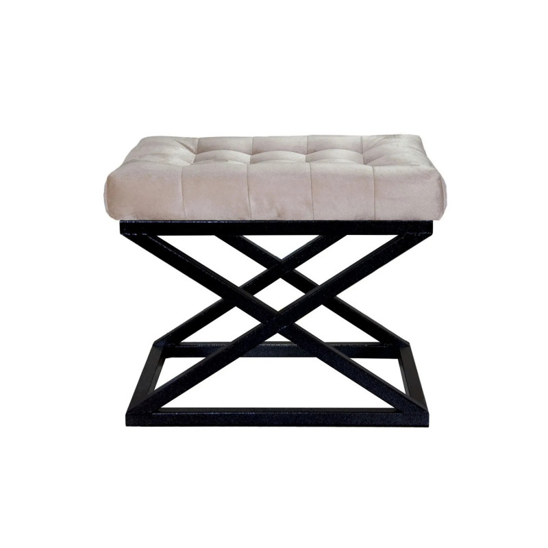 Puff Capraz Negro Crema Practica Hogar Puff Capraz Negro Crema Practica Hogar