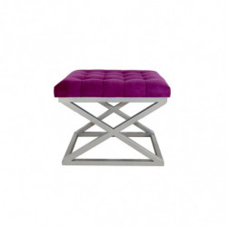 Puff Capraz Plateado Fucsia Practica Hogar