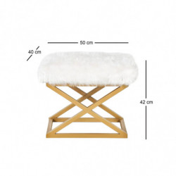 Puff Capraz Plush Dorado Blanco Practica Hogar