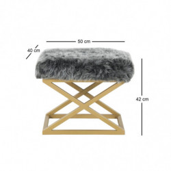 Puff Capraz Plush Dorado Gris Practica Hogar