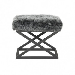 Puff Capraz Plush Negro Gris Practica Hogar