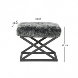 Puff Capraz Plush Negro Gris Practica Hogar