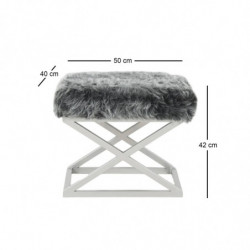 Puff Capraz Plush Plateado Gris Practica Hogar