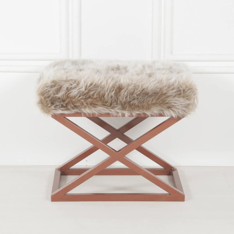 Puff Capraz Plush Cobre Practica Hogar Puff Capraz Plush Cobre Practica Hogar
